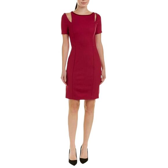 NWT Elie Tahari Red Jonas Wool Dress Size US 10 - Picture 1 of 14